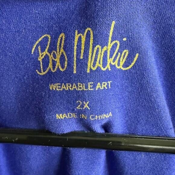 Bob Mackie V-Neck Laced Front Grommet Knit Top 2XL XXL Iris Blue Purple Relaxed - Picture 2 of 9